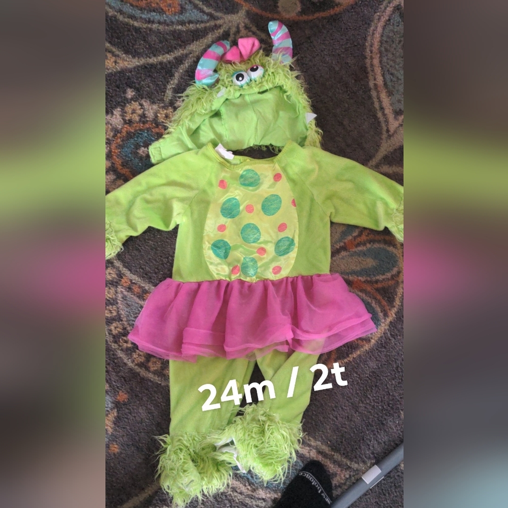 Green and Pink Polka Dot Kids Costume